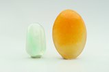 Orangey & light Green Jade Cabochons