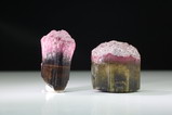 2 bi-colored Tourmaline Crystals 